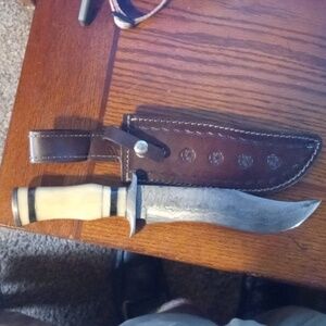 Hand made Damascus bowie knife!